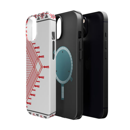 Red and White Hattah Design Iphone Magnetic Tough Case