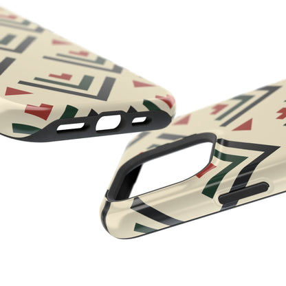 Red Black Green Geometric Design Iphone Magnetic Tough Case