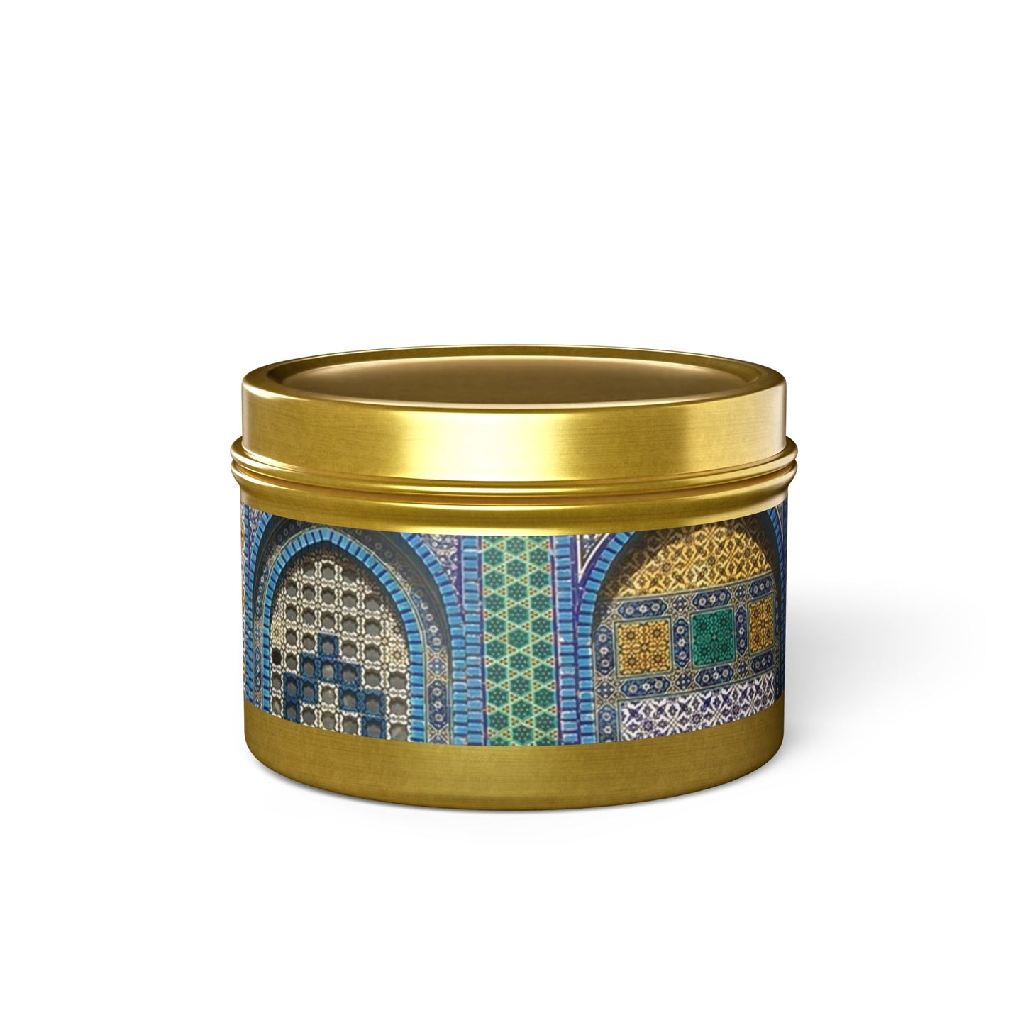 Aqsa Golden Tin Candles | Elegant Home Fragrance | Decorative Candle Gifts for All Occasions | Relaxing Aromatherapy