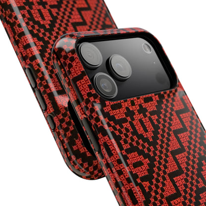 Red and Black Tatreez Design - Iphone Magnetic Tough Case