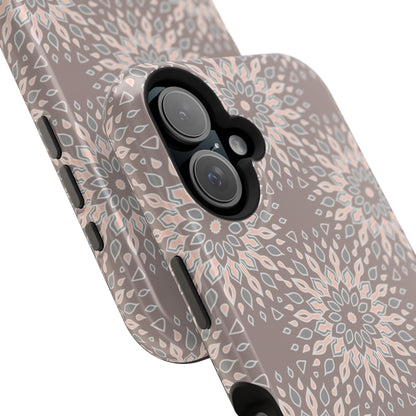 Beige Floral Design - Iphone Magnetic Tough Case