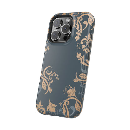 Gold flowers Iphone Magnetic Tough Cases