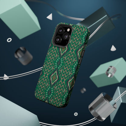 Emerald Green  Geometric Design Iphone Magnetic Tough Case