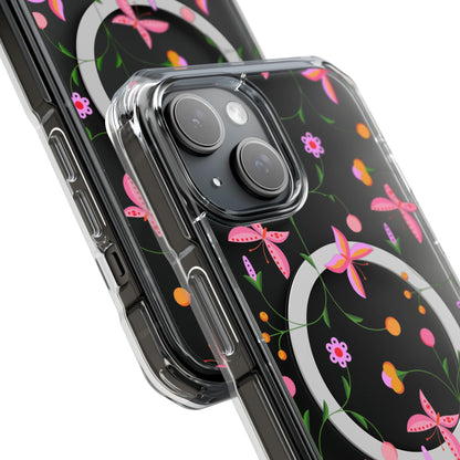 Pink Floral Garden  MagSafe Clear Phone Case