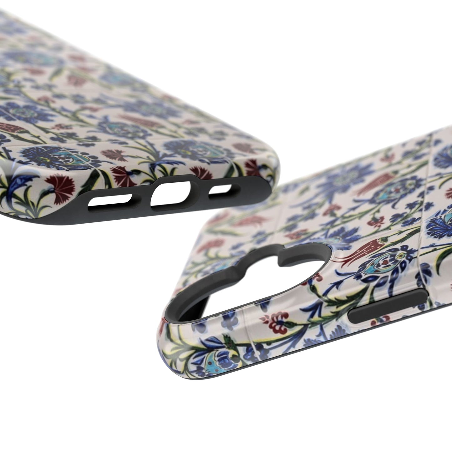 Blue ceramic Floral Design - Iphone Magnetic Tough Case