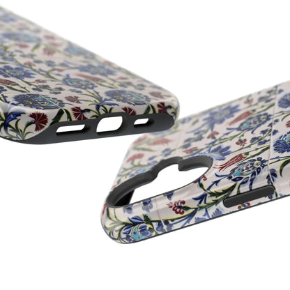 Blue ceramic Floral Design - Iphone Magnetic Tough Case