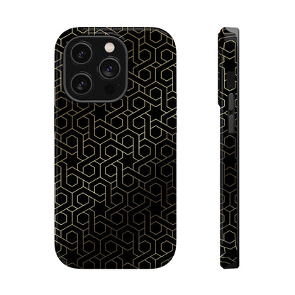 Black and Gold ⭐️ Geometric Design Iphone Magnetic Tough Case