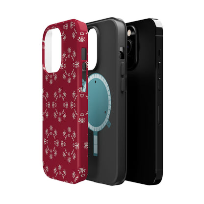 Palm Trees and coffee cups Geometric circle  Design - Iphone Magnetic Tough Case