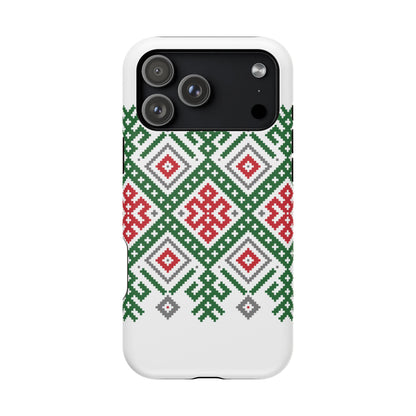 Red white Green and Black  Geometric Design Iphone Magnetic Tough Case