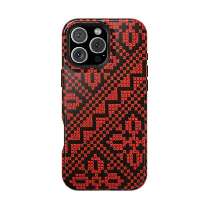 Red and Black Tatreez Design - Iphone Magnetic Tough Case