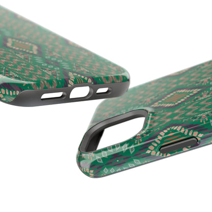 Emerald Green  Geometric Design Iphone Magnetic Tough Case