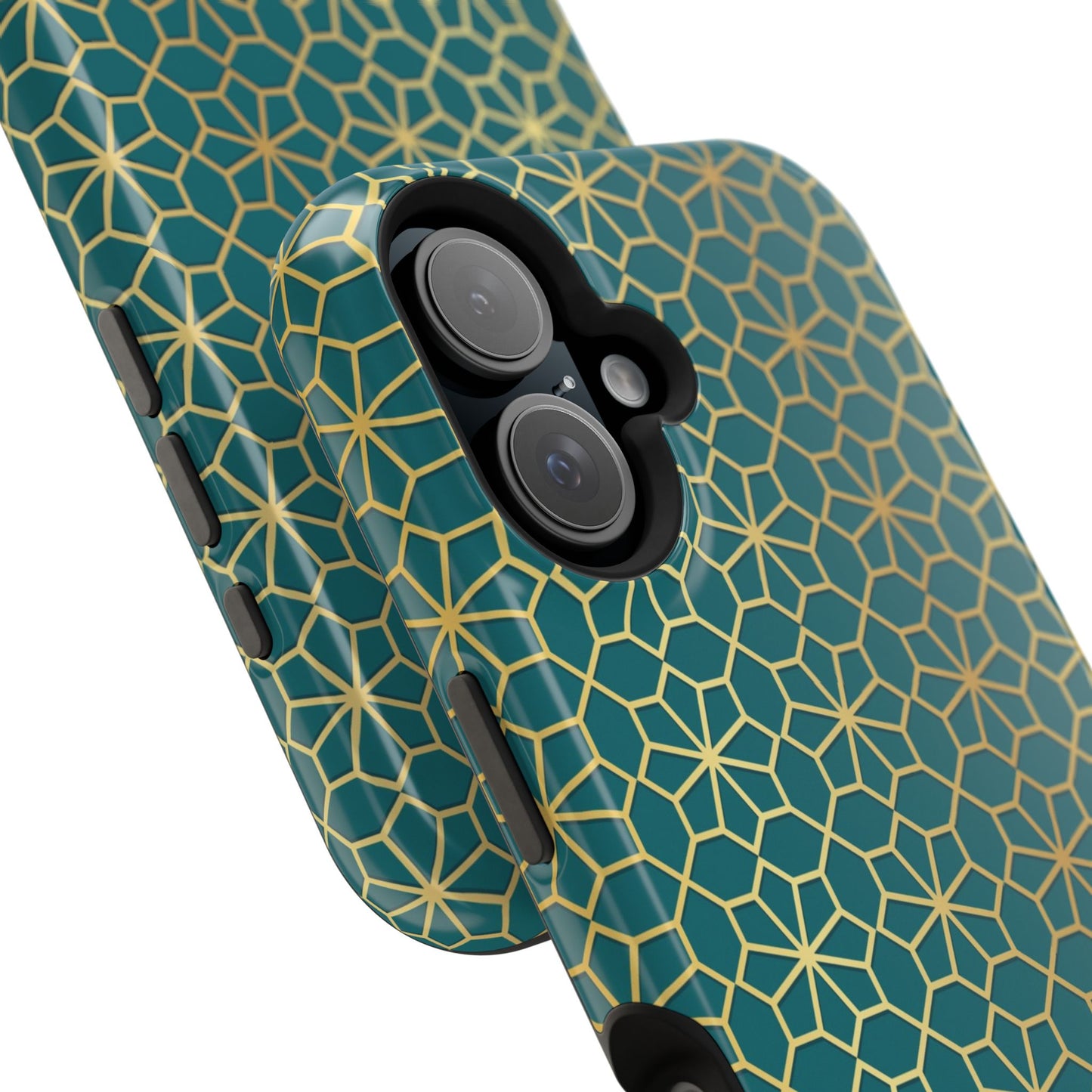 Gold and Green Flower Design - Iphone Magnetic Tough Case