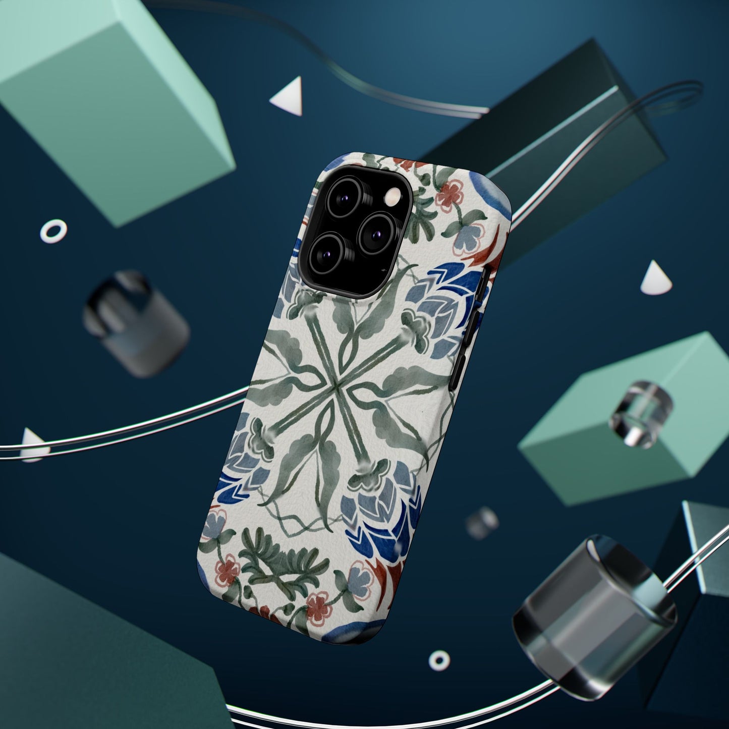 Blue flowers Iphone Magnetic Tough Cases