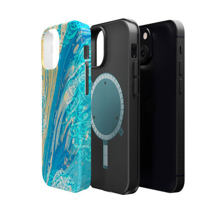 Arabic splash of Blue- Iphone Magnetic Tough Case