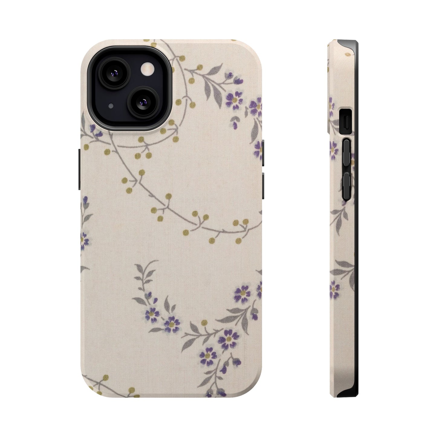 Purple Floral Design - Iphone Magnetic Tough Case