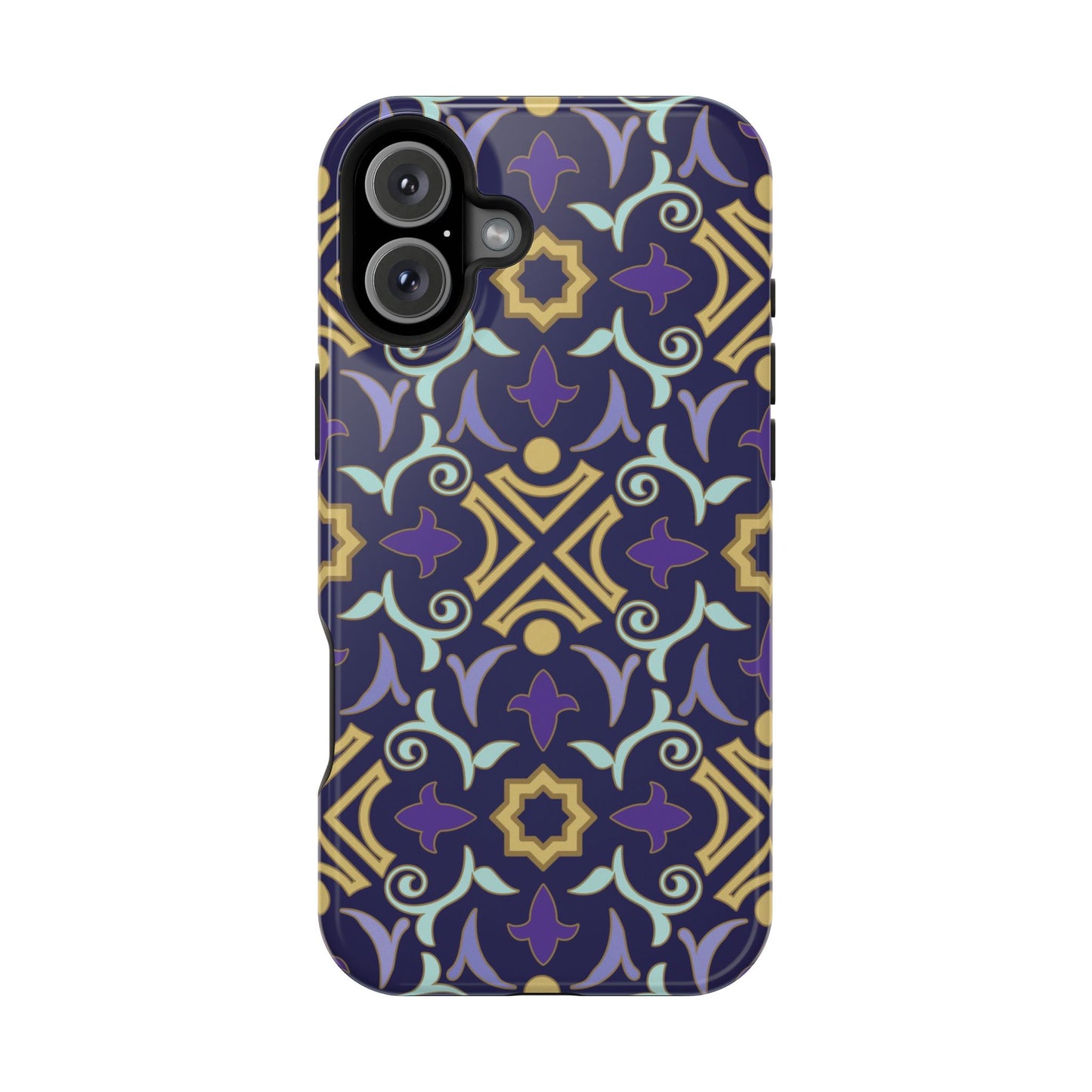 Geometric Purple and Gold Design Iphone Magnetic Tough Case
