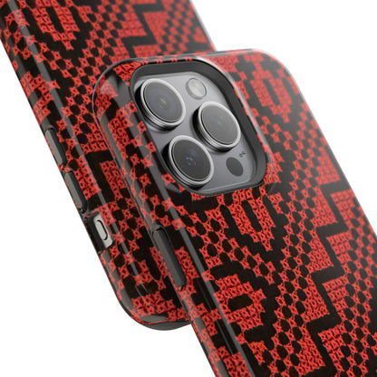 Red and Black Tatreez Design - Iphone Magnetic Tough Case
