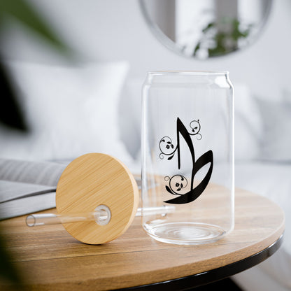 Arabic Letter “Tah”  "ط" Monogram Sipper Glass, 16oz | Eco-Friendly Beverage Container | Perfect for Home, picnics, Gifts, and Parties