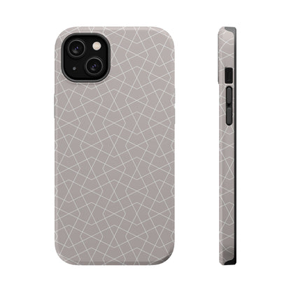 Beige and white geometric  Design - Iphone Magnetic Tough Case