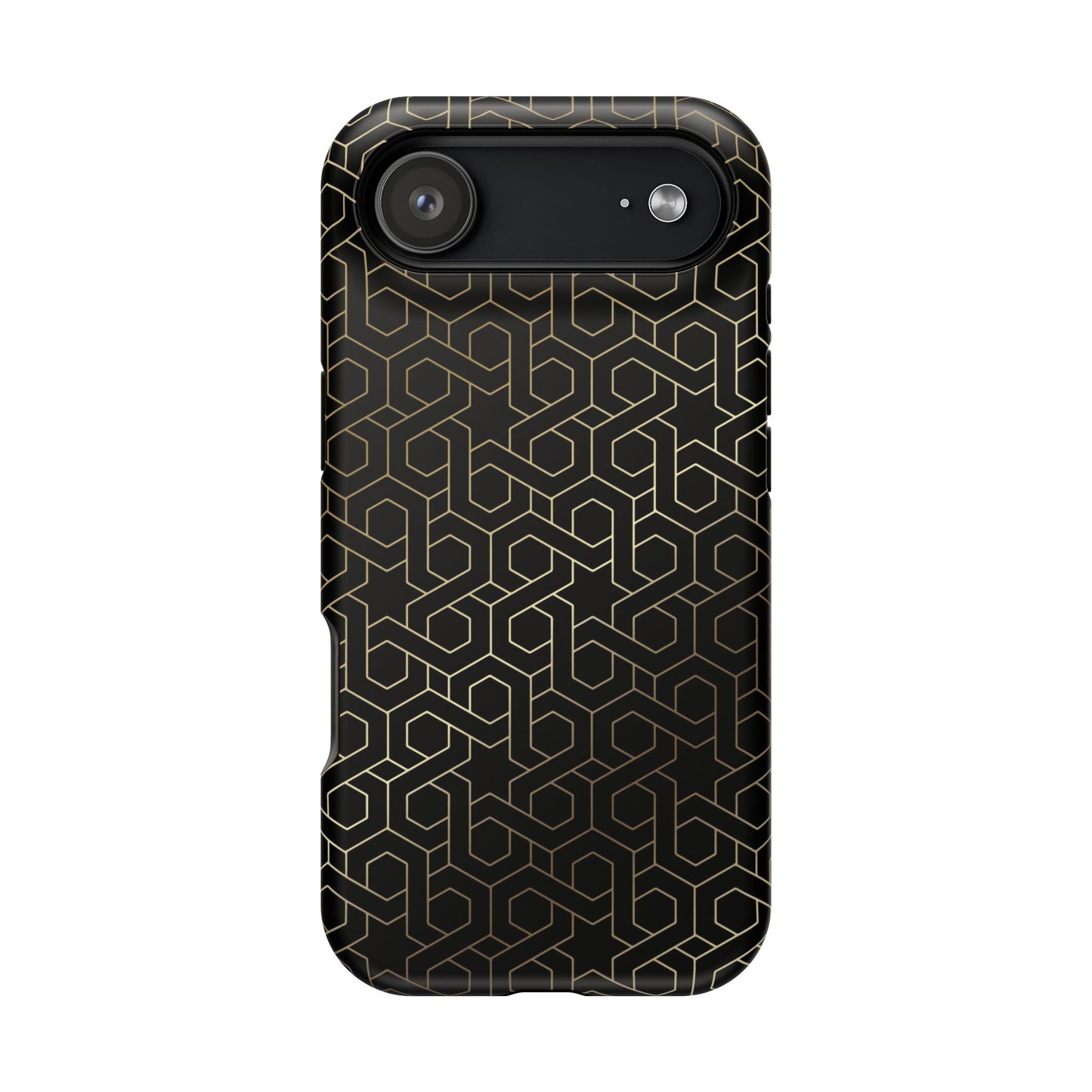 Black and Gold ⭐️ Geometric Design Iphone Magnetic Tough Case