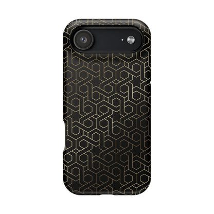 Black and Gold ⭐️ Geometric Design Iphone Magnetic Tough Case