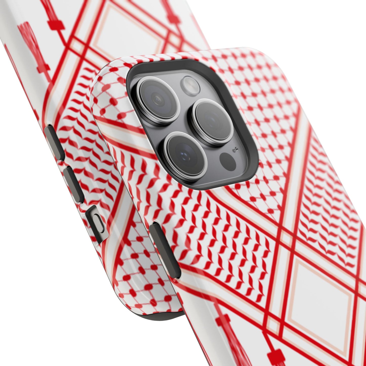 Red and White Shmagh Design Iphone Magnetic Tough Case