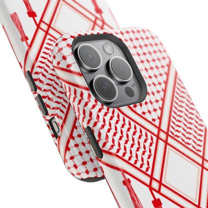 Red and White Shmagh Design Iphone Magnetic Tough Case