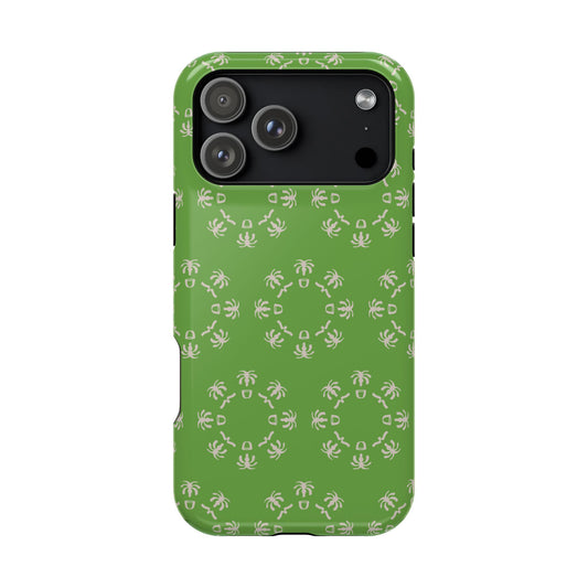 Palm Trees and coffee cups Geometric circle  Design - Iphone Magnetic Tough Case