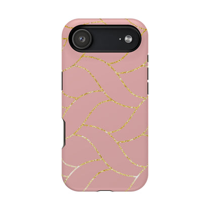Pink and Gold Geometric  Design - Iphone Magnetic Tough Case
