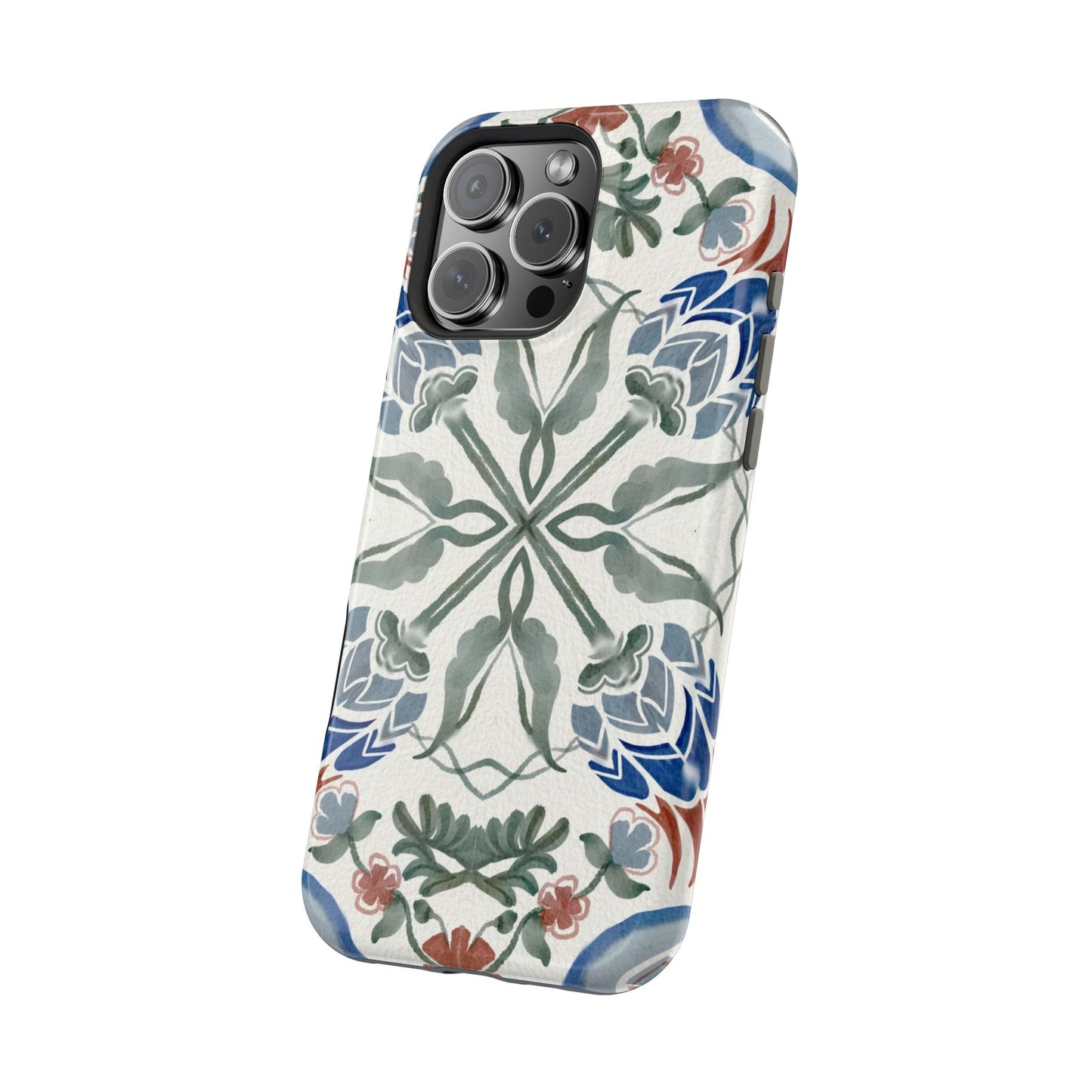 Blue flowers Iphone Magnetic Tough Cases