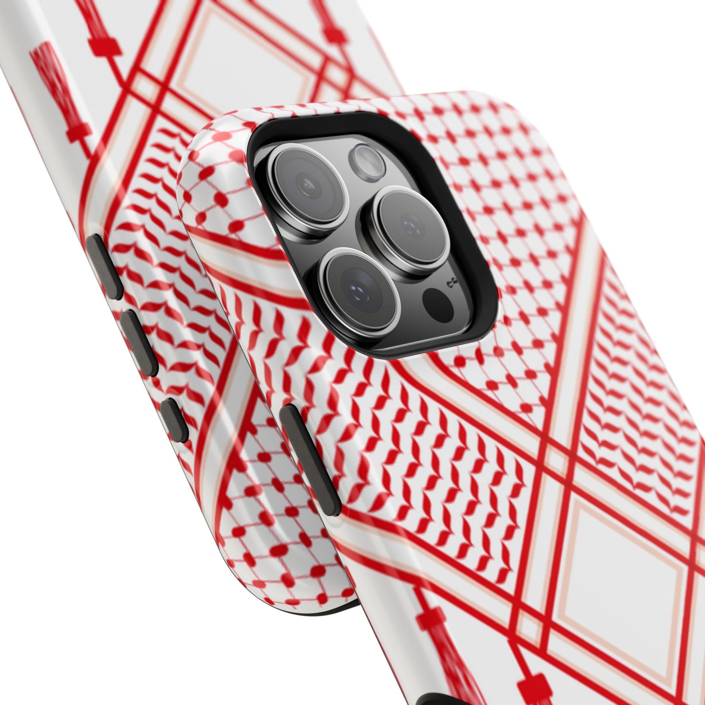 Red and White Shmagh Design Iphone Magnetic Tough Case