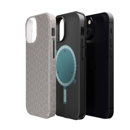 Beige and white geometric  Design - Iphone Magnetic Tough Case