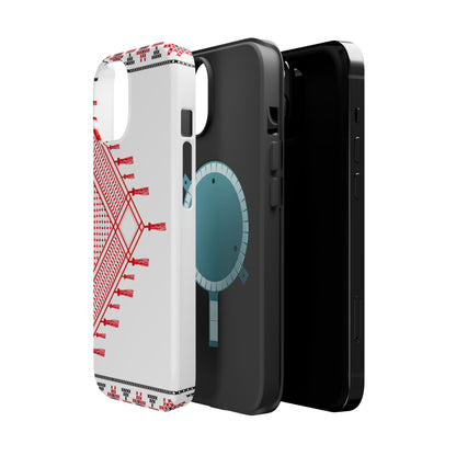 Red and White Hattah Design Iphone Magnetic Tough Case
