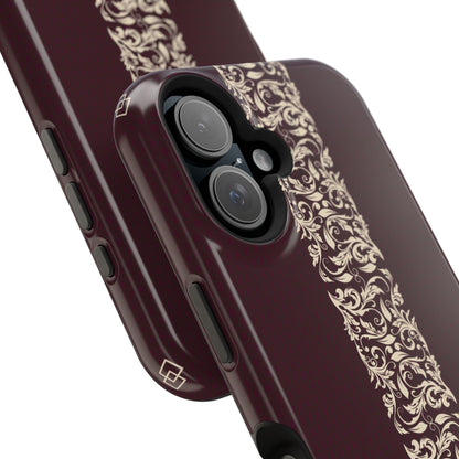 Red Dark and Beige geometric Design Iphone Magnetic Tough Case