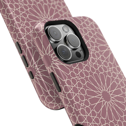 Pink Flower 🌸 Geometric Design Iphone Magnetic Tough Case