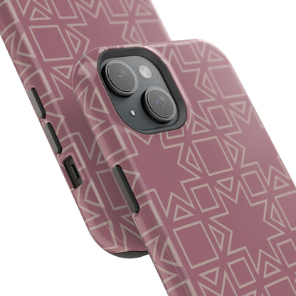 Pink Star ⭐️ Geometric Design - Iphone Magnetic Tough Case