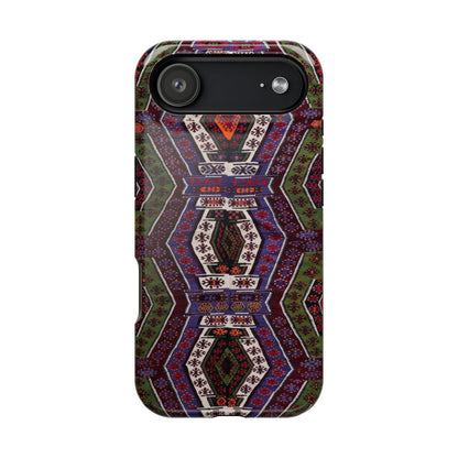Purple and Green Geometric  Design - Iphone Magnetic Tough Case