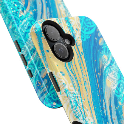 Arabic splash of Blue- Iphone Magnetic Tough Case