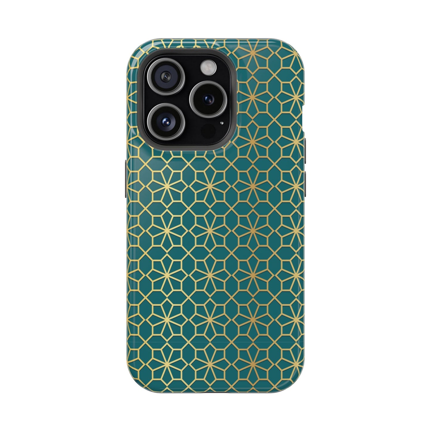 Gold and Green Flower Design - Iphone Magnetic Tough Case