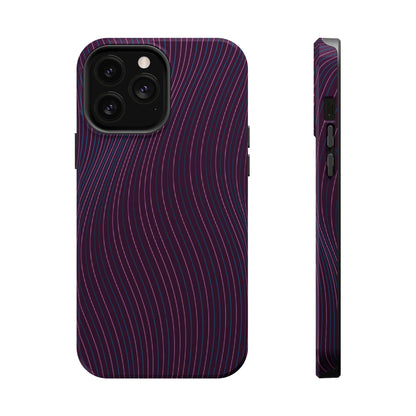 Purple Line Pattern  Design - Iphone Magnetic Tough Case