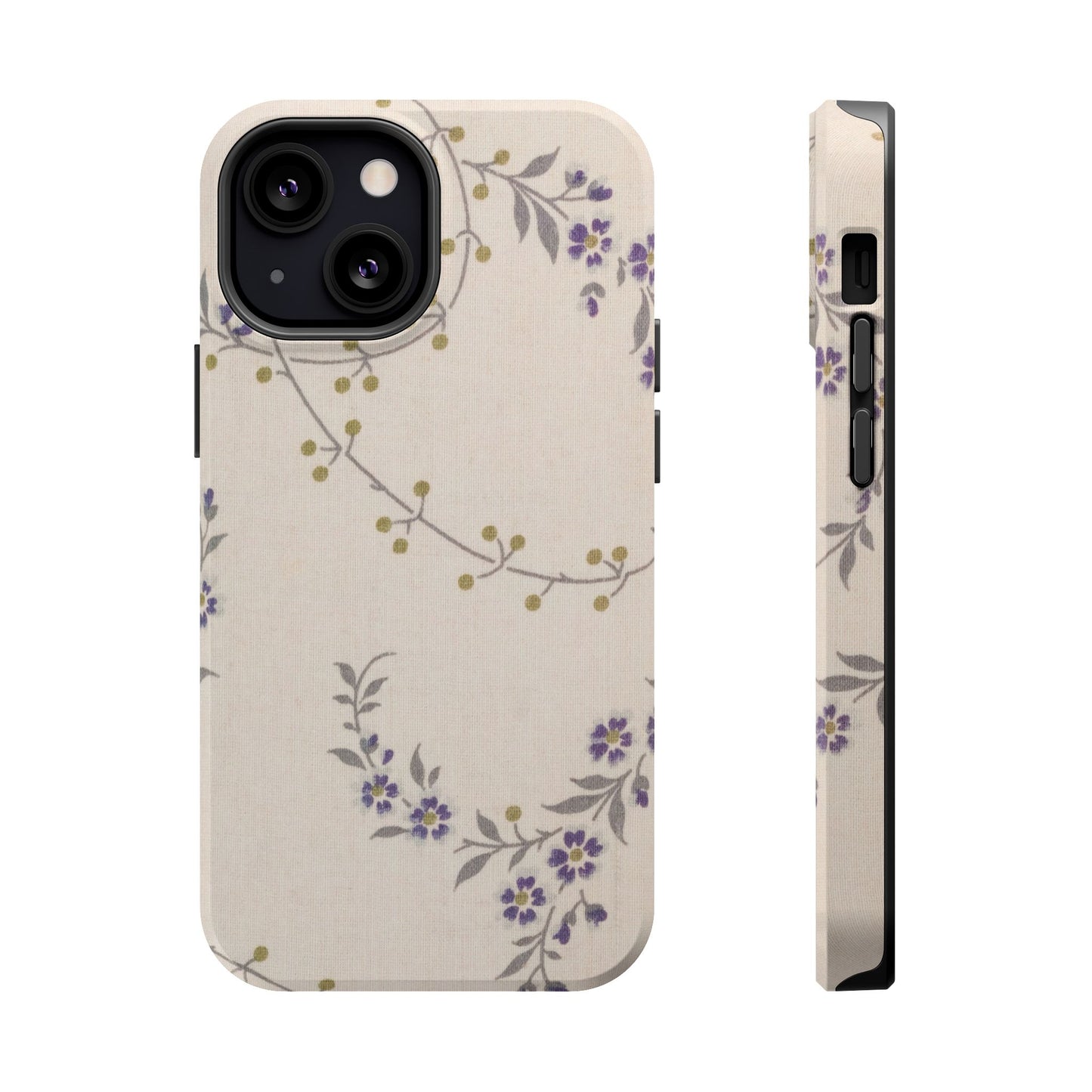 Purple Floral Design - Iphone Magnetic Tough Case