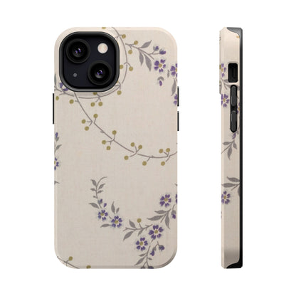 Purple Floral Design - Iphone Magnetic Tough Case