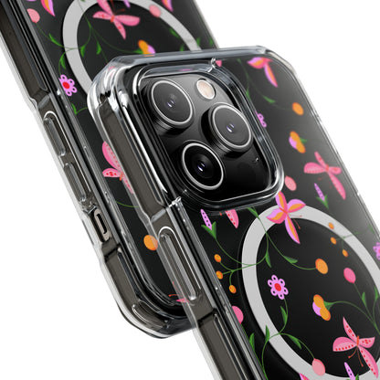 Pink Floral Garden  MagSafe Clear Phone Case