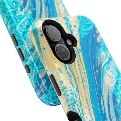Arabic splash of Blue- Iphone Magnetic Tough Case