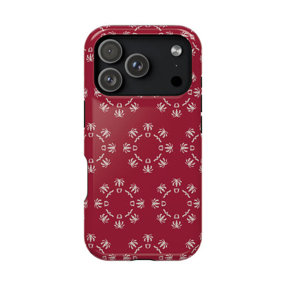 Palm Trees and coffee cups Geometric circle  Design - Iphone Magnetic Tough Case