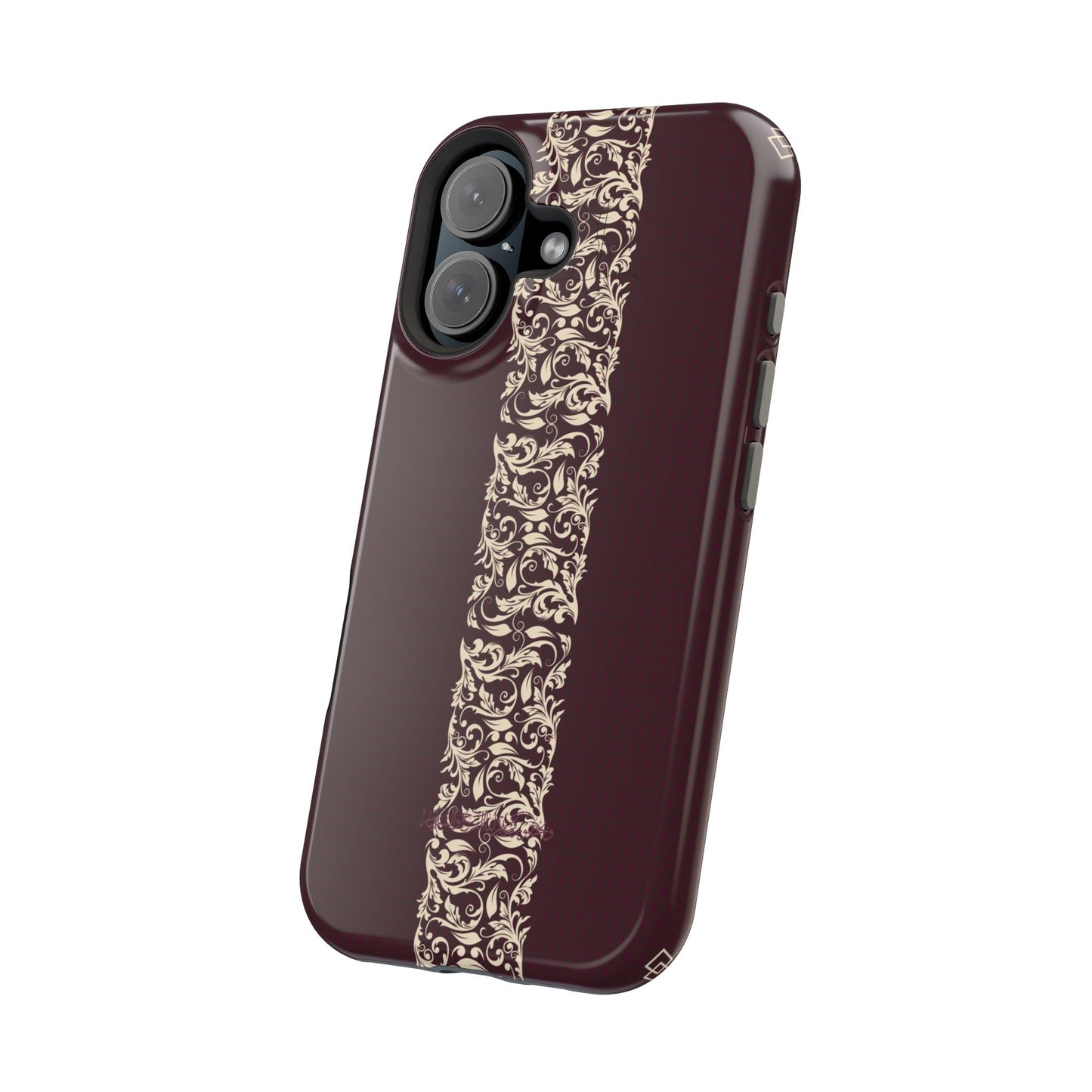 Red Dark and Beige geometric Design Iphone Magnetic Tough Case