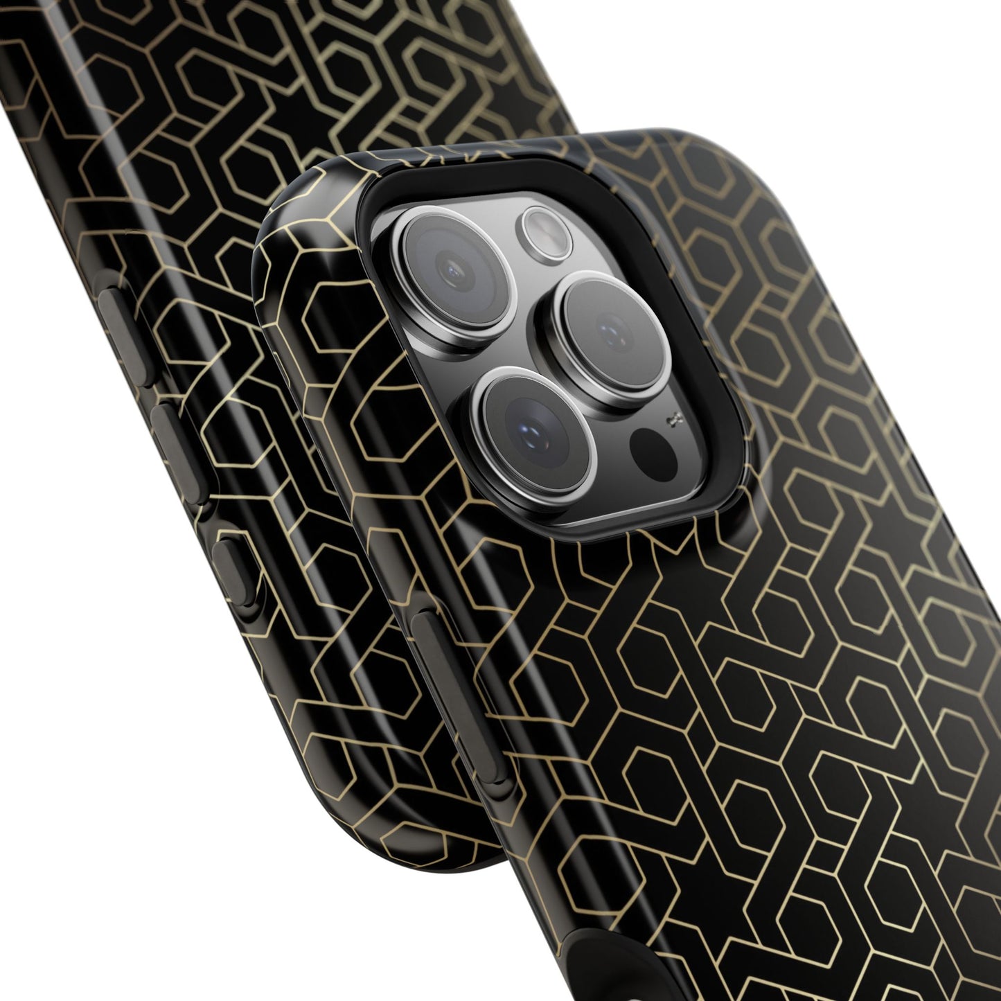 Black and Gold ⭐️ Geometric Design Iphone Magnetic Tough Case