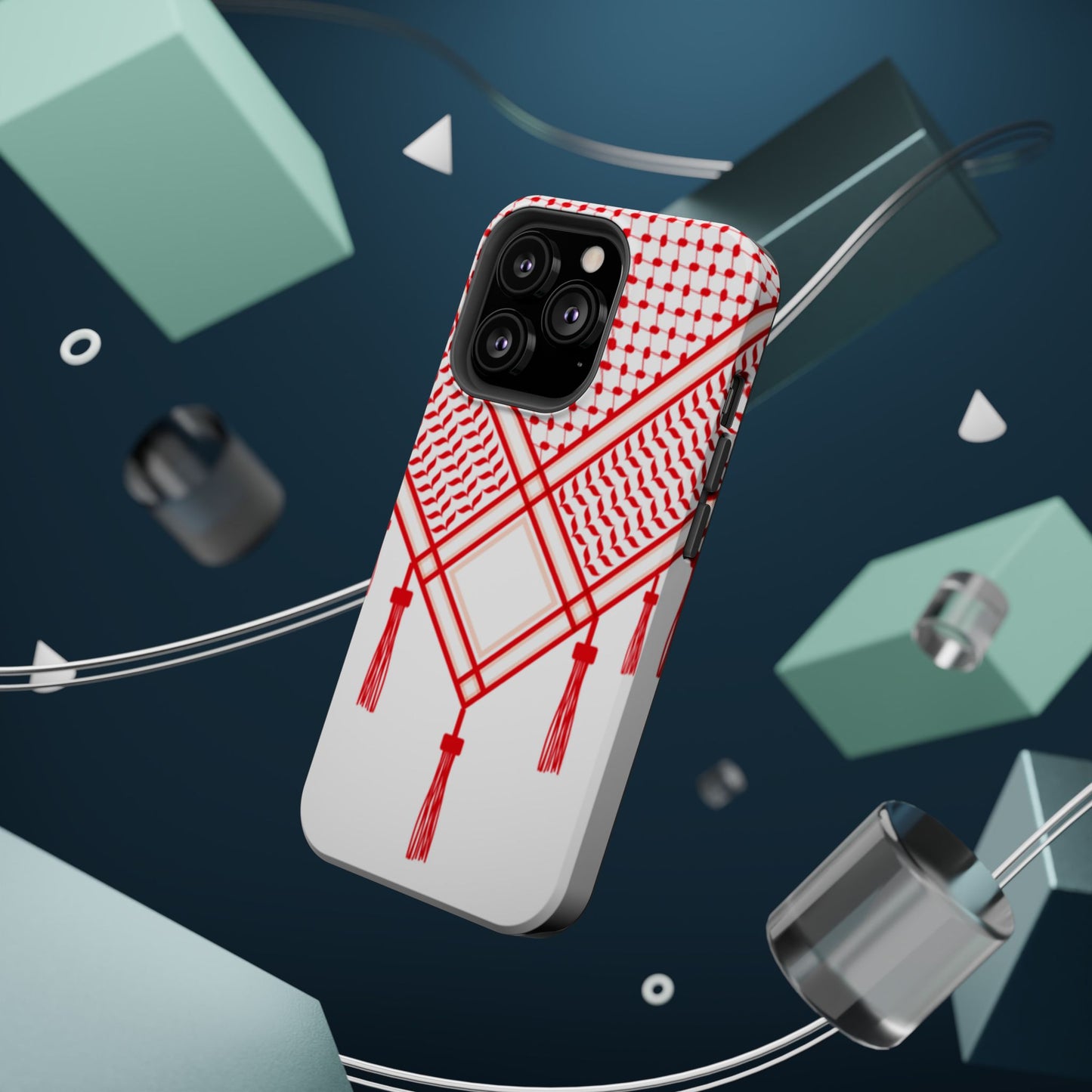 Red and White Shmagh Design Iphone Magnetic Tough Case