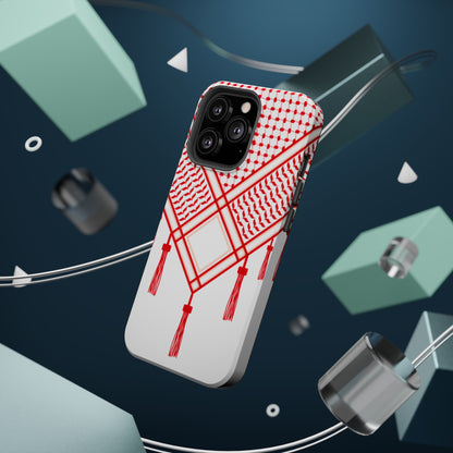 Red and White Shmagh Design Iphone Magnetic Tough Case