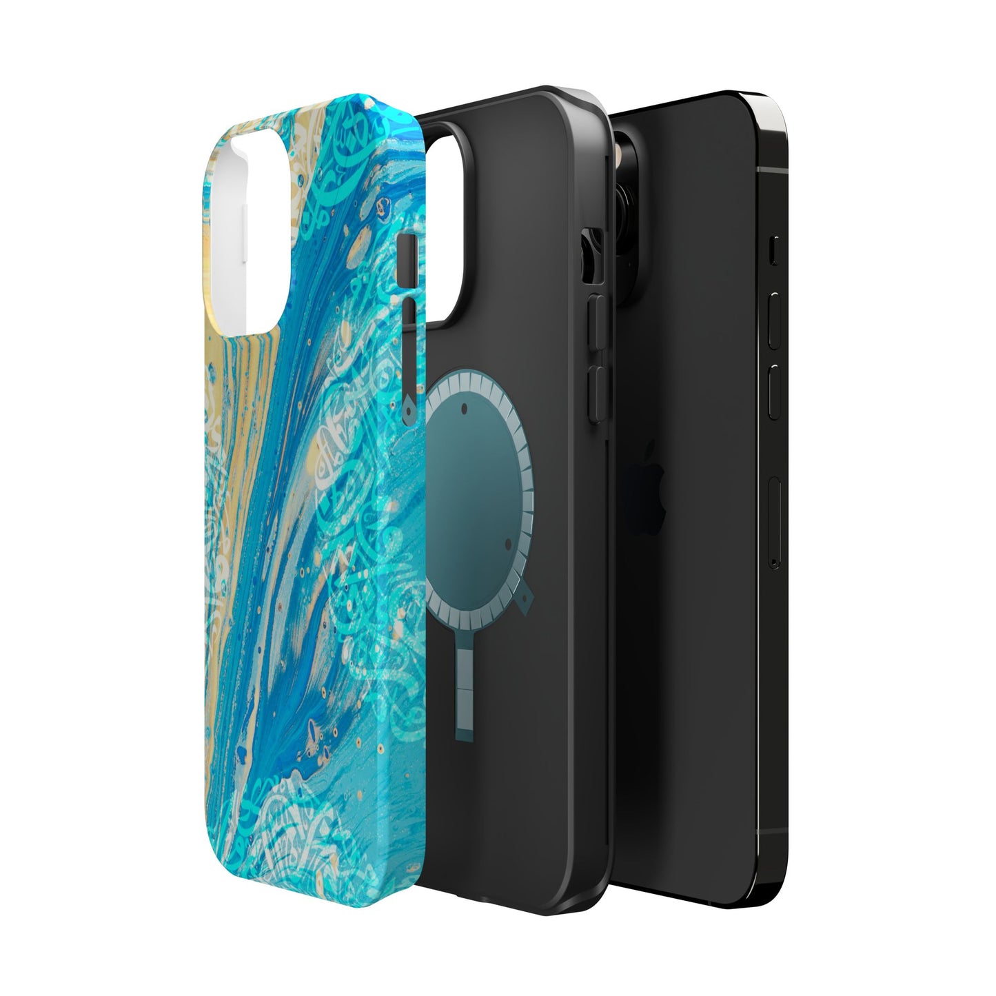 Arabic splash of Blue- Iphone Magnetic Tough Case